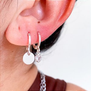 Kit de argolas click pingentes astral banhado a prata