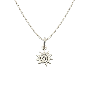 Cordão pingente raio de sol Prata 925
