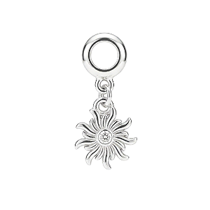 Berloque sol pedra cravejada banhado a prata