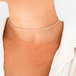 Chocker aro rígido banhado a prata