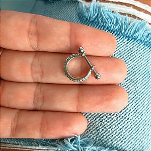 Piercing conch zircônia haste aço cirúrgico