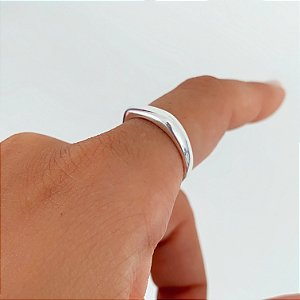 Anel minimalist banhado a prata