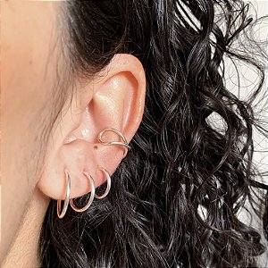 Trio de argolas basiquinhas tarracha banhado a prata