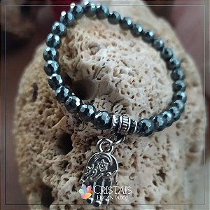 Pulseira de hematita contas 6mm