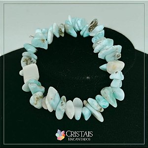 Pulseira em cascalho de larimar