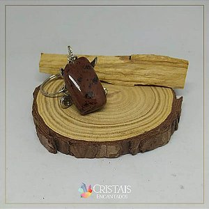 Chaveiro obsidiana marrom
