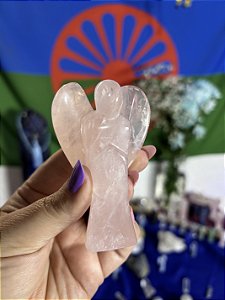 Anjo em Quartzo Quartzo Rosa