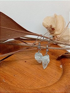 Brinco Água Marinha Pedra Bruta Pendente