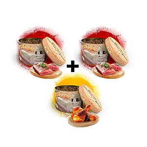 KIT 3 Latas - 2 Bifinhos sabor Carne (200g) e 1 Bifinho sabor Frango (100g) -  (300g no Total)