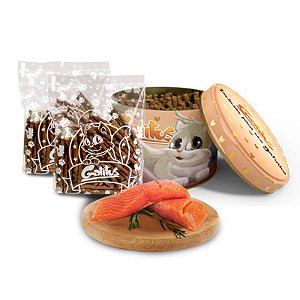 KIT Lata de Bifinho de Salmão + 2 Refis de Salmão - 100g cada (300g no Total)