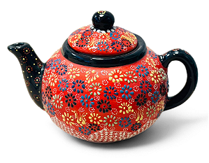 BULE CERAMICA EXTRA GRANDE VERMELHO E PRETO
