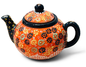 BULE CERÂMICA EXTRA GRANDE LARANJA E PRETO