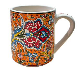 CANECA CERÂMICA GDE LARANJA CRAVO