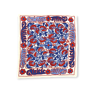 Capa para Almofada Bordada à Mão Suzani - Ornamentos Florais