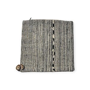 CAPA MARROQUINA PARA ALMOFADA 48 X 58 CM LISTRADA PRETA E BRANCA