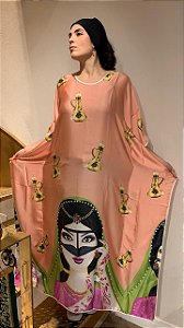 Kaftan Estampado Menina com Véu Verde