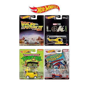 Set 4 Miniaturas Hot Wheels Premium - Temáticos