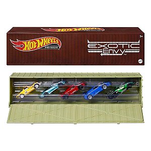 Set 5 Miniaturas Hot Wheels Premium Exotic Envy - Container