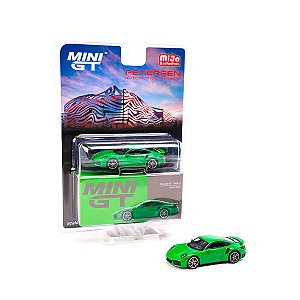 Mini GT 1:64 Porsche 911 Turbo S (Python Green) - Petersen Excl.