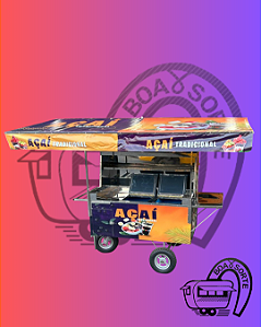 Carrinho de Açaí Grande com 2 Geladeiras