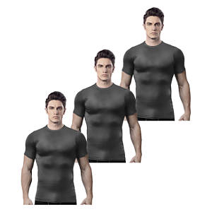 Kit 3 Camisas Térmicas Manga Curta Gola Baixa Mista Temperaturas Amenas