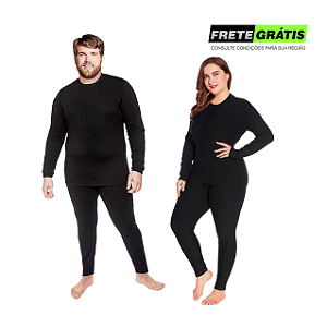 Roupa Térmica Flanelada Plus Size Para Frio Intenso Calça + Blusa Gola Baixa