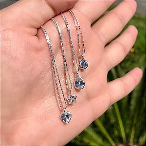 Corrente feminina Ponto de luz 45cm Prata 925