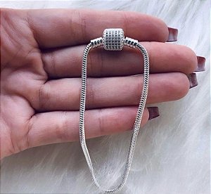 Pulseira By life Mahalo para Berloques Prata 925 Tambor cravejado com zircônias