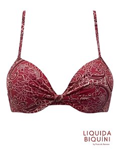 Meia Taça Fixo Vip Estampado Vermelho