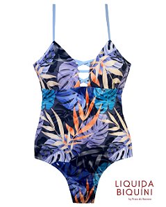 Maiô Tiras Cruzadas Estampa Céu