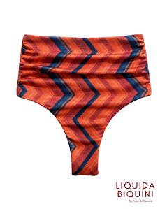 Calcinha Leque Alta Estampa Zig Zag