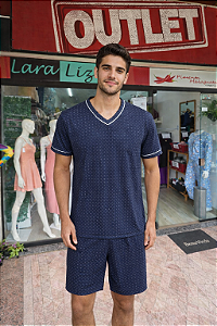 Pijama Masculino Malha Fria Liganete Confortável Estampado