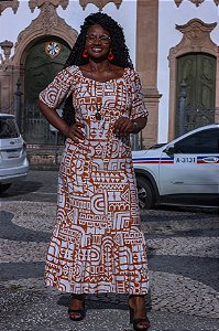 Vestido longo afro  power style etnico