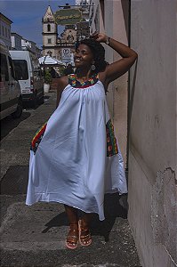 vestido africa longo com tecido africano