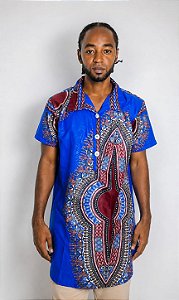 Camisa Africana de Botão Estampa Tradicional