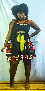 Vestido rodado africa-Veste M,G,GG,EXG