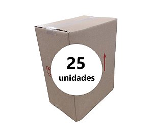 Caixa de Papelão Parda para 6 Garrafas de Vinho - C: 25,0cm L: 16,5cm A: 32,0cm - Pacote com 25 Unidades