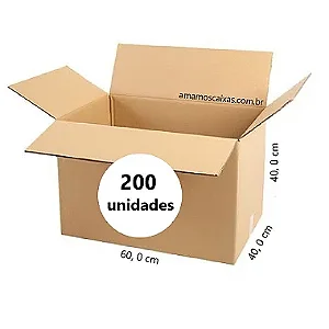 Caixa Tipo Maleta - 60,0 x 40,0 x 40,0 cm (Onda Simples - Duplex) - Pacote com 200 Unidades