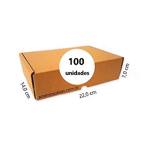 Caixa de Papelão para envio Correio S-01 C:22 x L:14 x A:7,0cm - Parda - Pacote com 100 Unidades