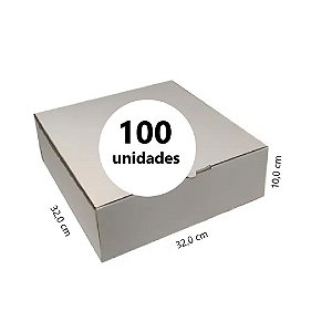 Caixa de Papelão para Transporte de Tortas, Bolos e Outros Produtos C:32,0 L:32,0 A:10,0 cm Pacote com 100 Unidades