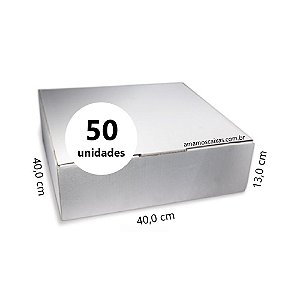 Caixa de Papelão para Transporte de Tortas, Bolos e Outros Produtos C:40,0 L:40,0 A:13,0 cm Pacote com 50 Unidades