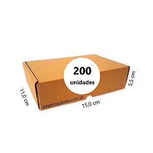 Caixa de Papelão para envio Correio S-0 C:15,0 x L:11,0 x A:5,5 cm - Parda - Pacote com 200 Unidades