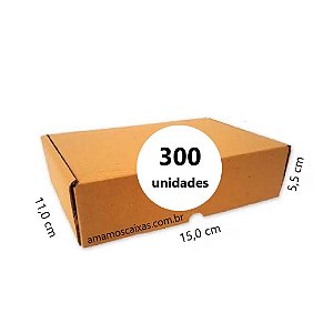 Caixa de Papelão para envio Correio S-0 C:15,0 x L:11,0 x A:5,5 cm - Parda - Pacote com 300 Unidades