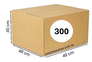 Caixa de Papelão - C:40,0cm L:40,0cm A:40,0cm – Onda Simples - Pacote com 300 Unidades