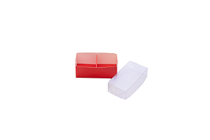 Caixa 2 doces 8x4x3,5 Vermelho 10 unidades Pacbox Embalagens