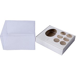 Caixa Ovo de Colher -  Meio Ovo 100 g e 6 doces Branco 10 unidades mod2 Pacbox Embalagens