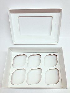 Caixa 6 Cupcake Branca 23x16x9 com 10 unidades
