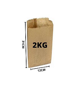 SACO DE PAPEL KRAFT PARA PAO 2kg - 500und