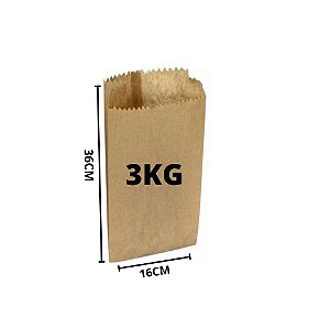 SACO DE PAPEL KRAFT PARA PAO 3kg - 500und