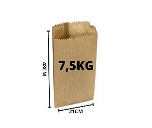 SACO DE PAPEL KRAFT PARA PAO 7,5kg - 500und